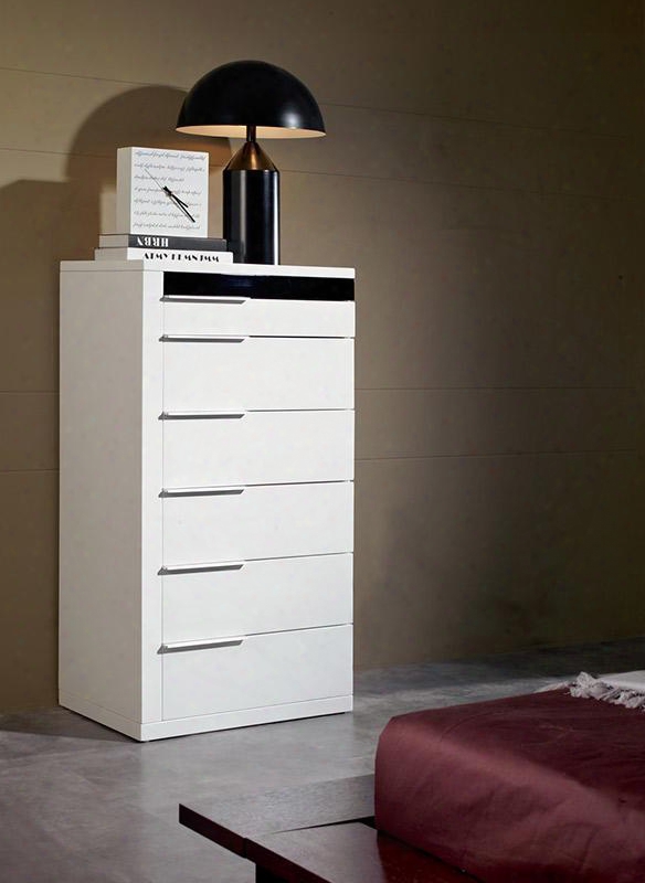 Vmodrest Impera Gwcimpera-c 24" 6-drawer Bedroom Chest In White Lacquer