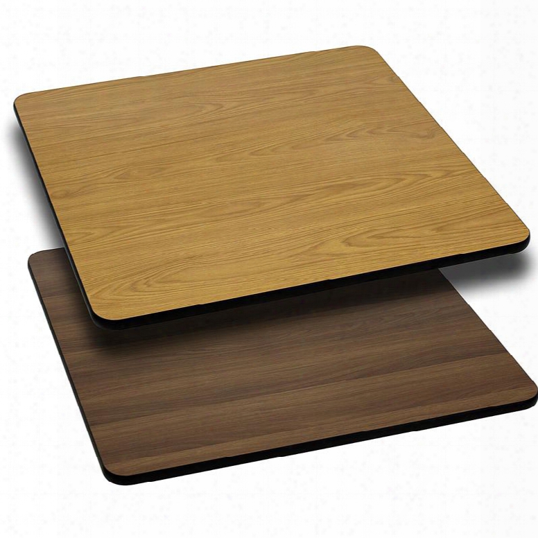 Xu-wnt-4242-gg 42' Square Table Top With Natural Or Walnut Reversible Laminate