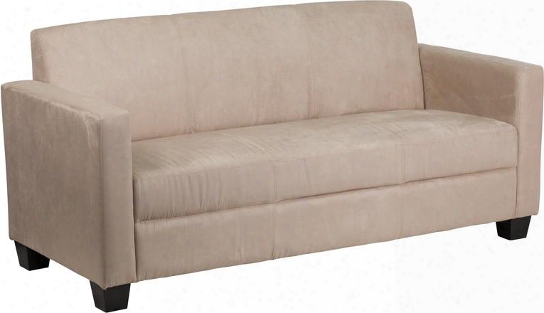 Y-h902-3-mic-bn-gg Grand Series With Straight Arm Design And Taut Back Microfiber Sofa In Light