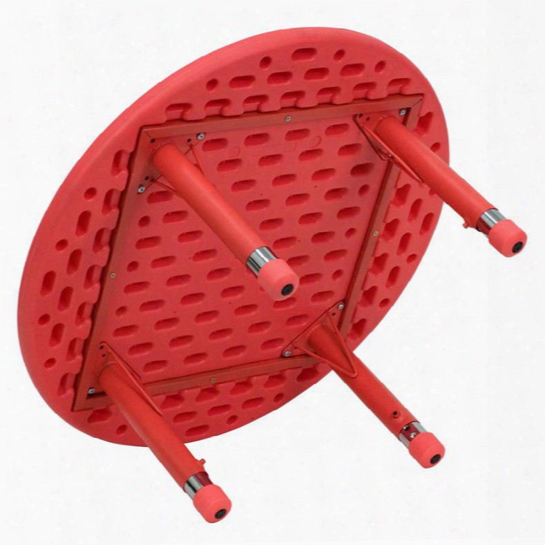 Yu-ycx-007-2-round-tbl-red-gg 33' Round Height Adjustable Red Plastic Activity