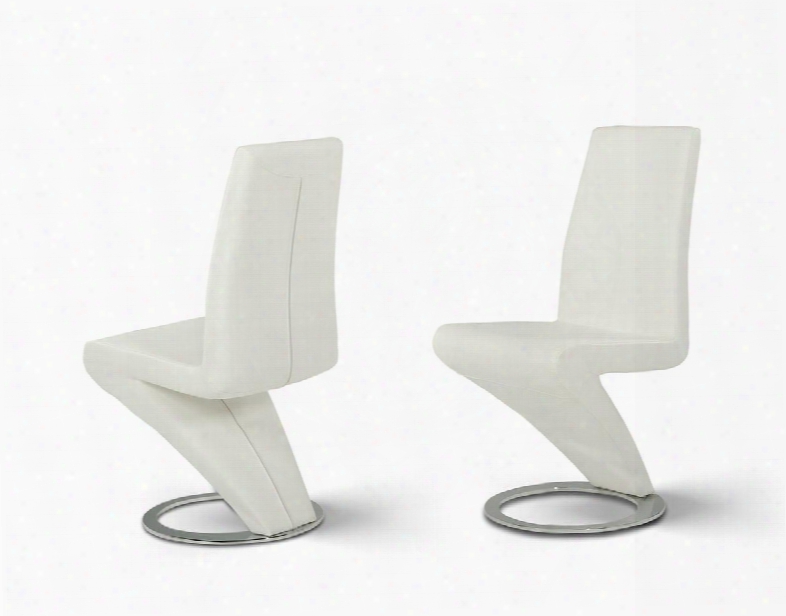 Zaida Collection Vgley034cwht Set Of 2 38" High Modern Diningc Hair Witth Eco-leather Upholstery In White