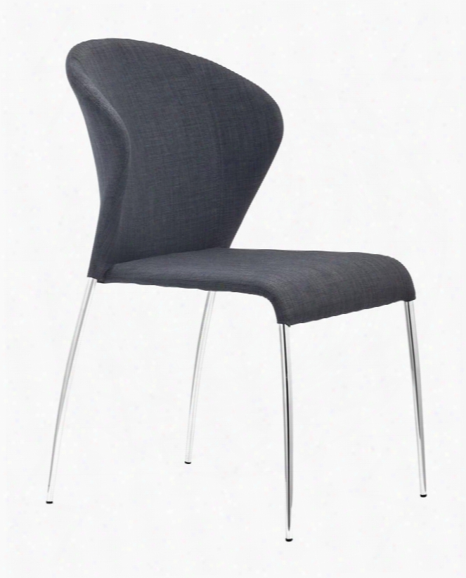 100042 Oulu 21" Dining Chair With Chromed Steeel Frame And Polyblen Upholstery In