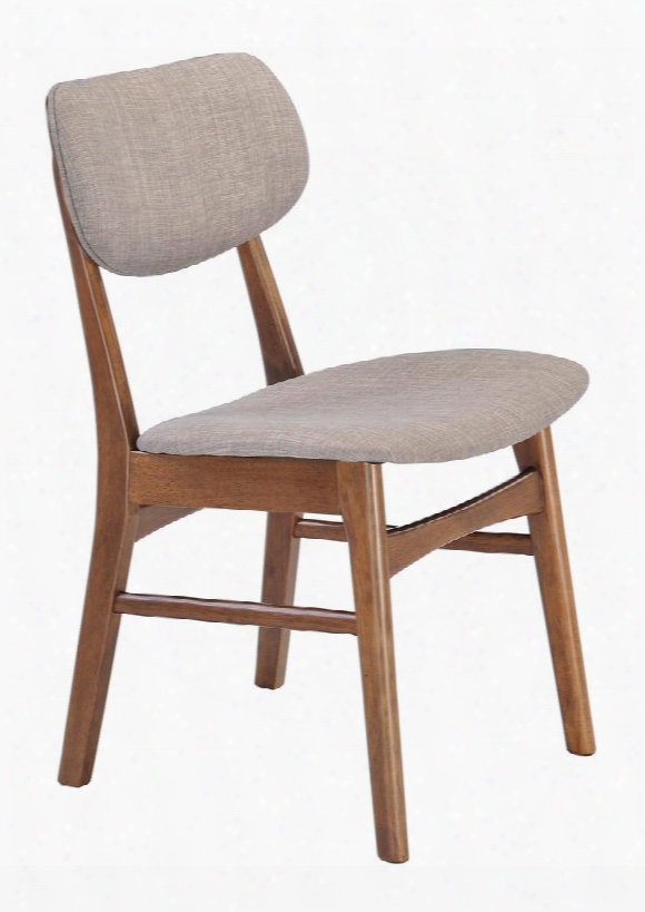 100111 Midtown 31" Idning Chair With Stretcher Tapered Legs And Linen Polyblend Upholstery In Dove