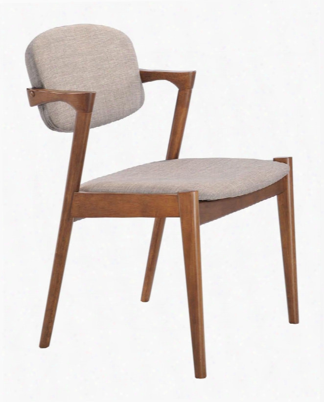 100113 Brickell 32" Dining Chair With Tapered Legs And Textured Polyblend Fabric Upholstery In Dove