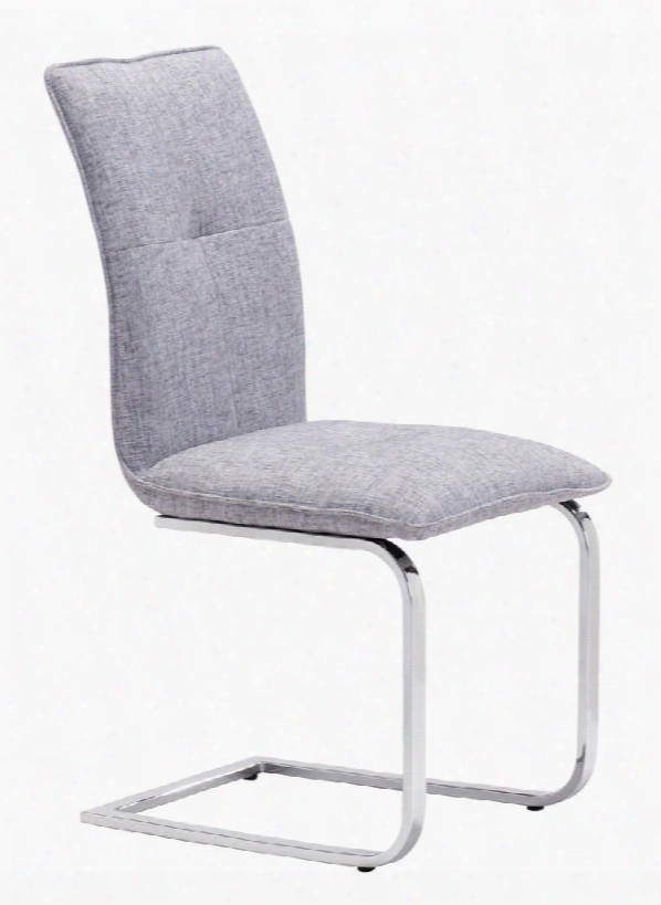 100123 Anjou 37" Dining Chair With Modern Style Chrome Steel Framea Nd Polyblend Upholstery In