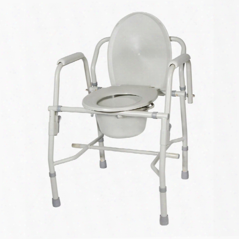 11125kd-1 Steel Drop Arm Bedside Commode With Padded
