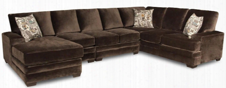 18350-05980-sec Barstow 4 Pc Sectional With Left Arm Facing Chaise Armless Chair Armless Loveseat Right Arm Facing Sofa And Fabric Upholstery In Sharpie