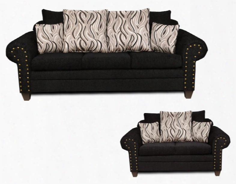 293575sl Amanda Sofa + Loveseat With Jazzy Granite Toss Pillows Solid Kiln Dried Hardwoods Zippered Cushions No Sag Steel Springs And Sewn Pillows In Delray
