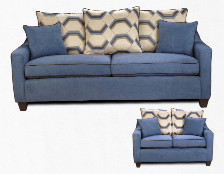 299700sl Georgia Sofa + Loveseat With 1.5 Density Dacron Wrapped Cushions Sewn Pillows No Sag Steel Springs Toss Pillows And Solid Kiln Dried Hardwoods In