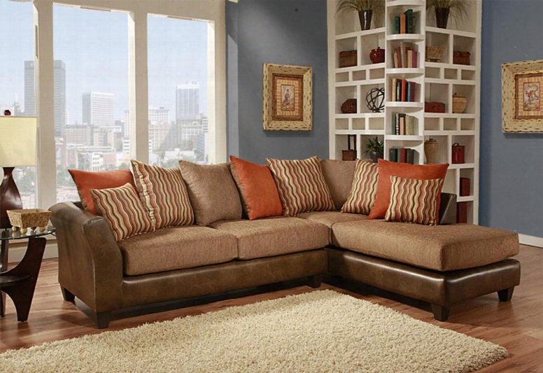 424174-04-sec Iota 2 Pc Sectional With Left Arm Facing Sofa Right Arm Facing Chaise And Toss Pillows In Mclarin Saddle And Council