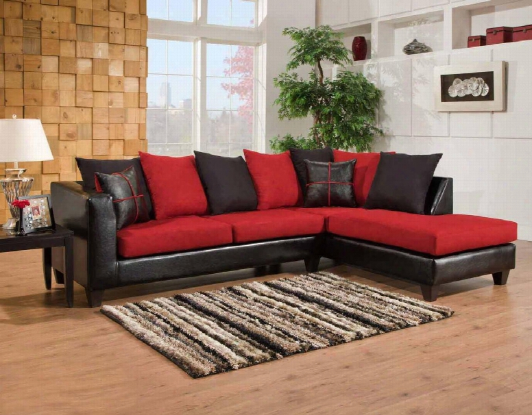 424184-04-sec Mu 2 Pc Sectional Sofa With Left Arm Facing Sofa And Right Arm Facing Chaise In Jefferson Black And Victory Lane