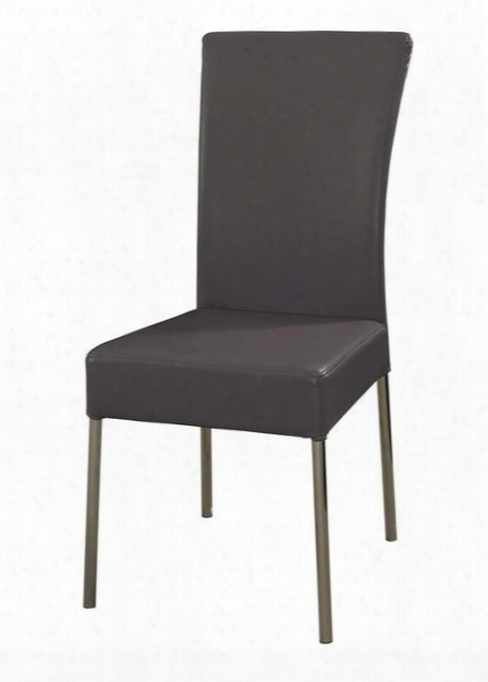 433494 Cameo Heather Dining Chair With Sturdy Chrome Metal Frame And Slim Waterfall Faux Leather Profile In Heather Purple