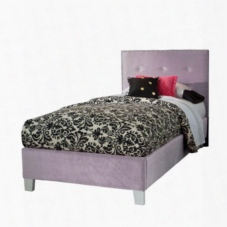 65153a Young Parisian Twin Size Bed With Velvet Upholstery In