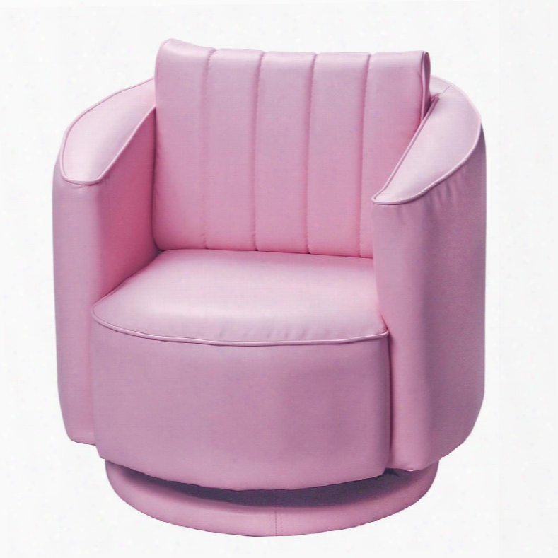 6750p Child's Upholstered So1id And Sturdy Swivel Base Chair With Extremley Thick Cushion And Padding In Pink