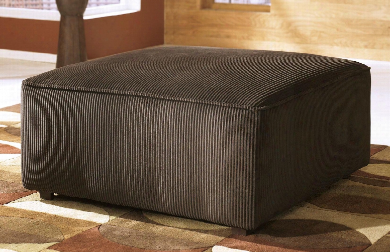 6840408 Vista Oversized Accent Ottoman With Ribbed Fabric Upholstery Thick Seat Cushion And Welt Cord Detaips In