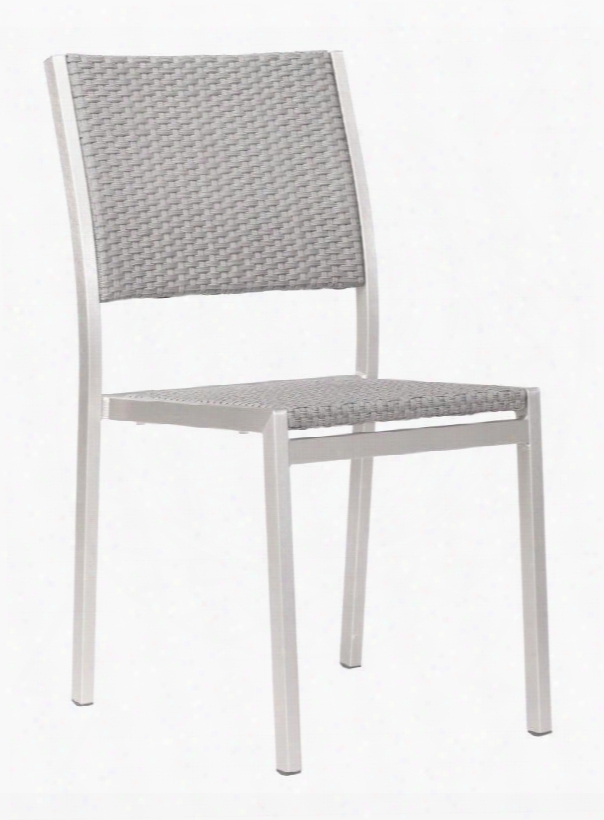 701866 Metropolitan 21" Stackable Dining Chair With Brushed Aluminum