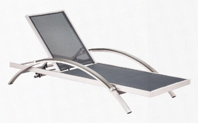 703187 Metropolitan Collection 30" Chaise Lounge With Adjustable Levels In Brushed Aluminum