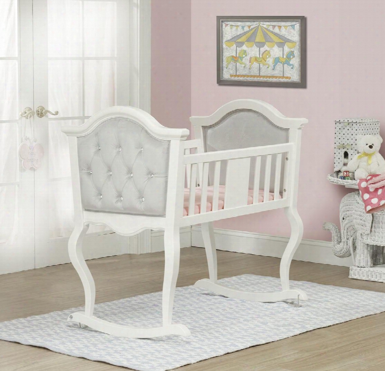 8010fw French White Lola Cradle With Silver