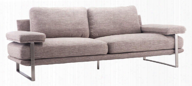 900626 Jonkoping Collection 89" Sofa With Brushed Stainless Steel Frame And Polyblend Upholstery In