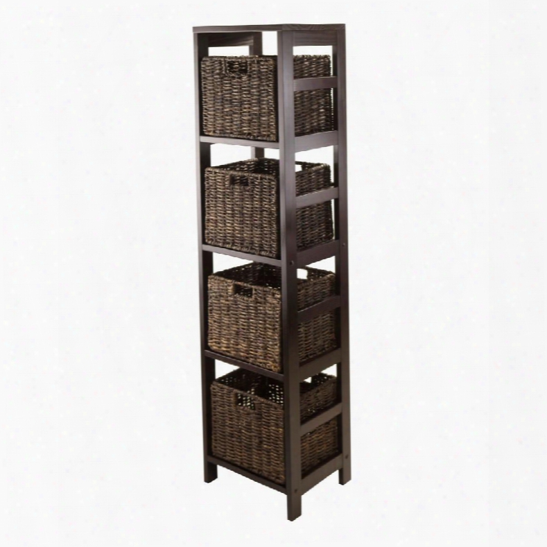 92541 Granville 5pc Sto Rage Tower Shelf With 4 Foldable Baskets