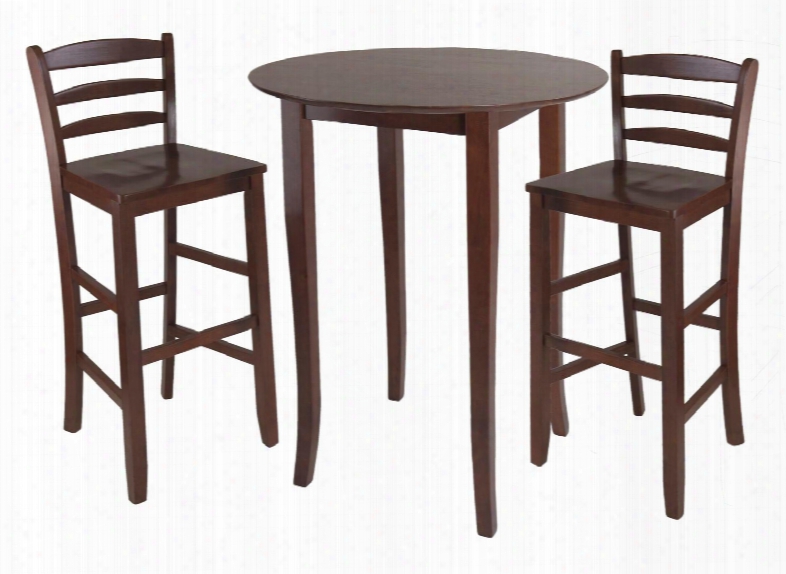 94389 Fiona 3-pc High Round Table With 2 Ladder Back
