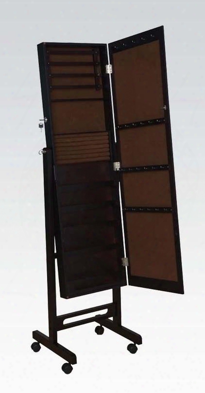 97066 Iggy Jewelry Armoire (floor Mirror) Espresso & Brown