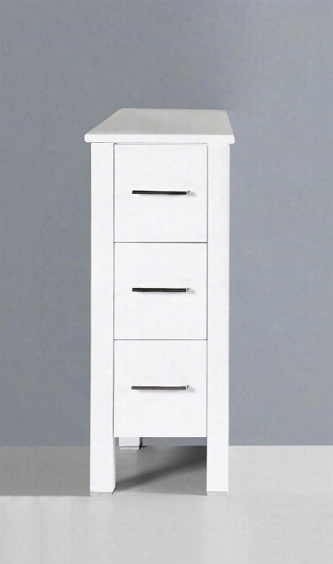 Aw1s 12" Side Cabinet In White With Phoenix Stone