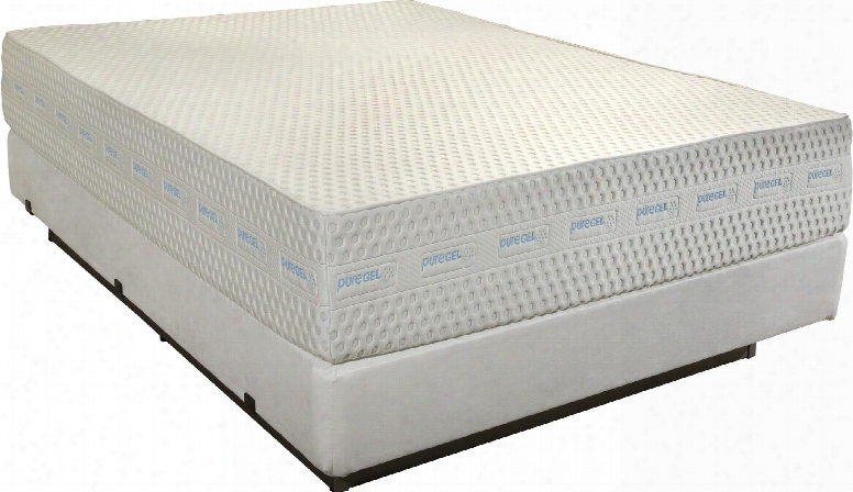 Bluekdkmatset Bluemist 12" Puregel King Size Mattress + White Ssplit Foundatioon With 2" Tritech Memory Foam 2: Quick Recovery Convoluted Foam And  Poly Knit