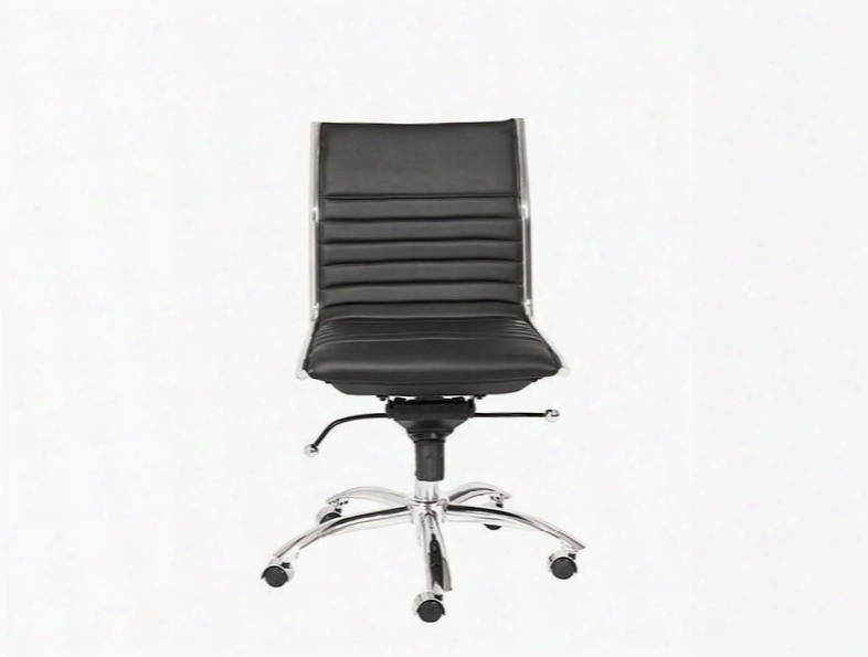 Dirk Low Back Office Chair Armless In Black Design By Euro Style