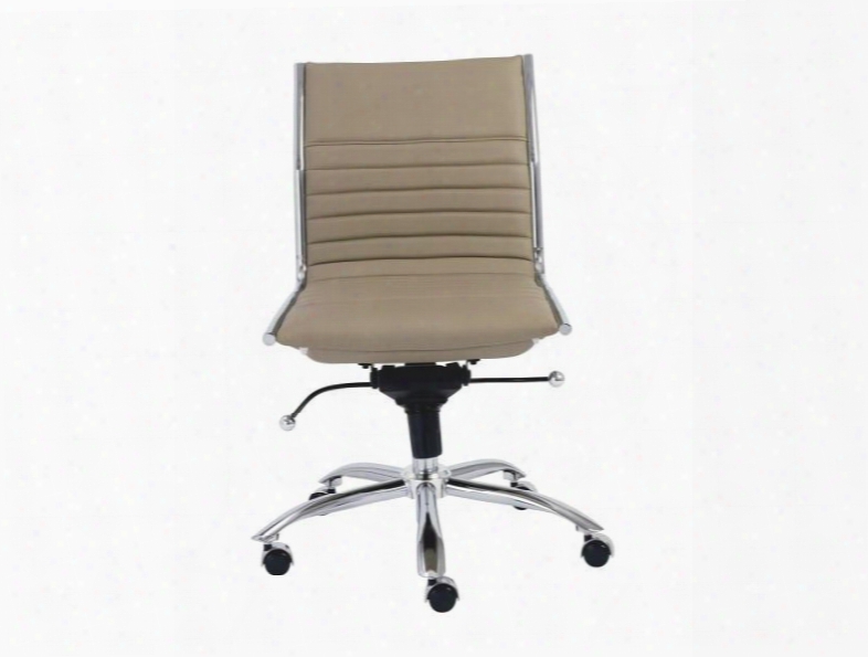 Dirk Low Back Office Chair Armless In Taupe Design By Euro Style
