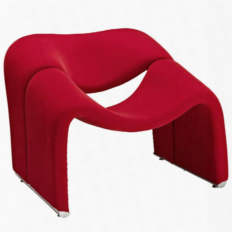 Eei-1052-red Cusp Lounge Chair In Red