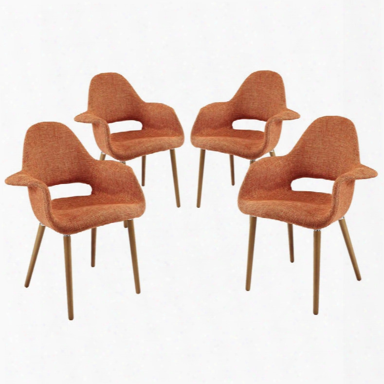 Eei-1330-ora Aegis Dining Armchair Set Of 4 In Orange