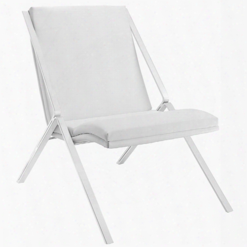 Eei-1436-whi Swing Vinyl Lounge Chair In White