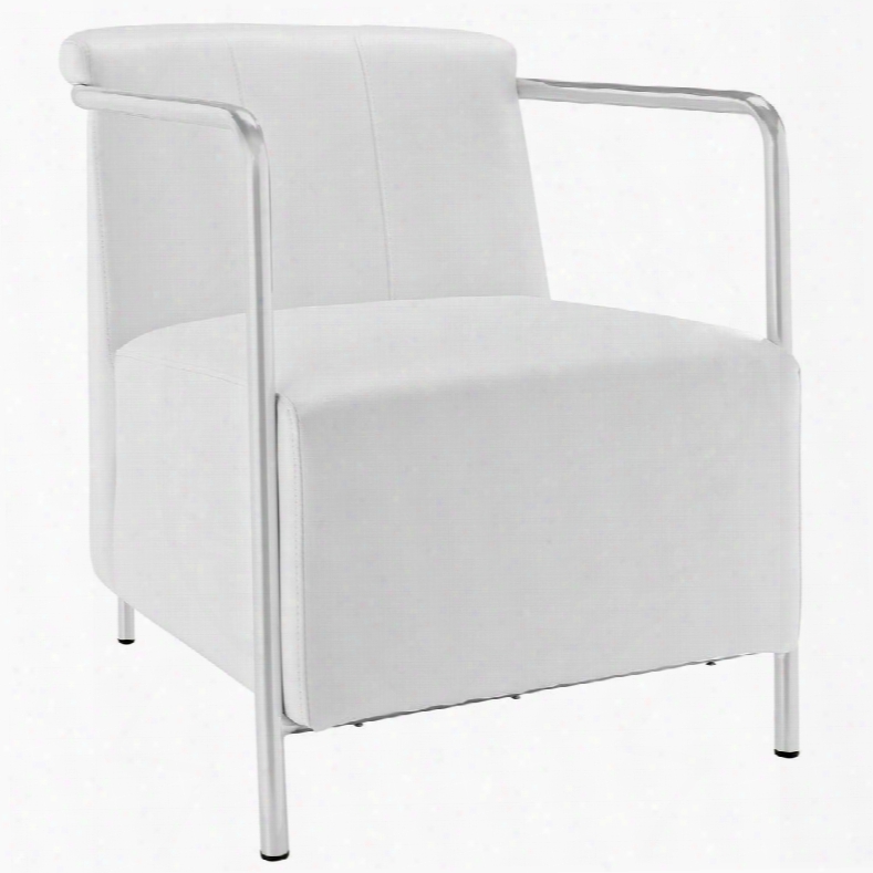 Eei-1439-whi Ebb Vinyl Lounge Chair In White