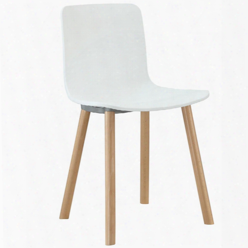 Eei-215-whi Sprung 18" Dining Side Chair With Easy  Wipe Clean Seat In