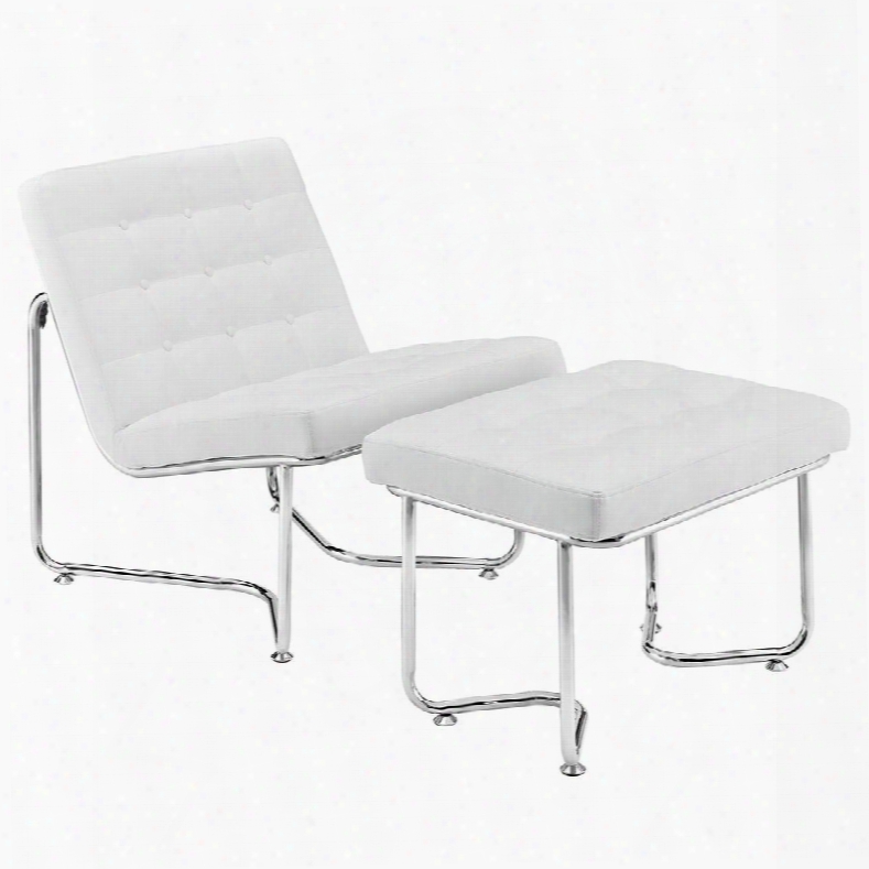 Eei-262-whi Gibraltar Lounge Chair In White