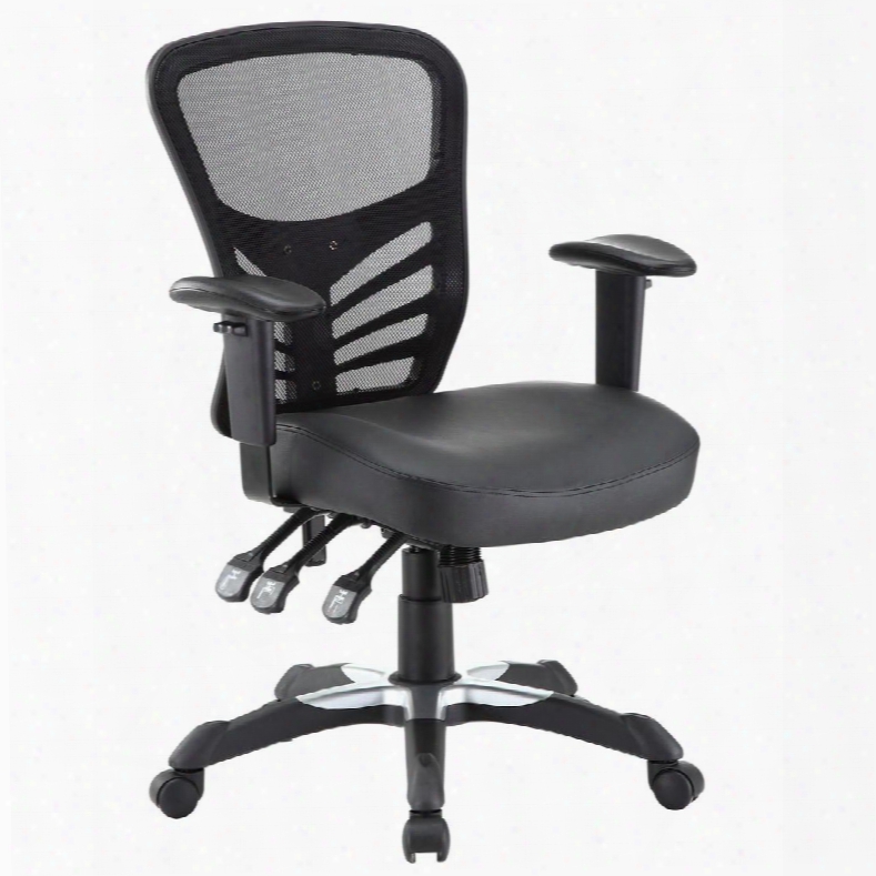 Eei-755-blk Articulate Vinyl Office Chair In Black