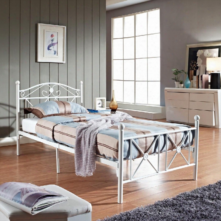 Eie-799 Cottage Twin Bed Frame In White