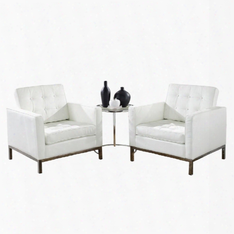 Eei-859-whi Loft 3 Piece Sofa Set In White