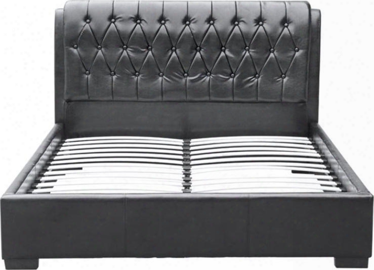 Fmi10068-black Bianca Modern Bed With Tufted Headboard Queen Size In