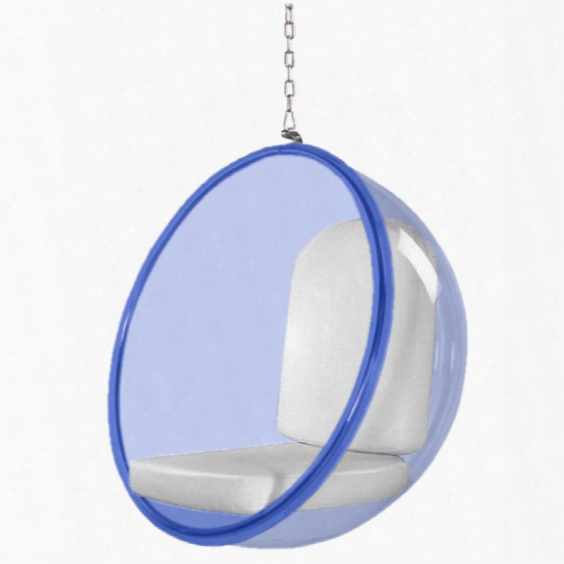 Fmi10152-white Bubble Hanging Chair Blue Acrylic