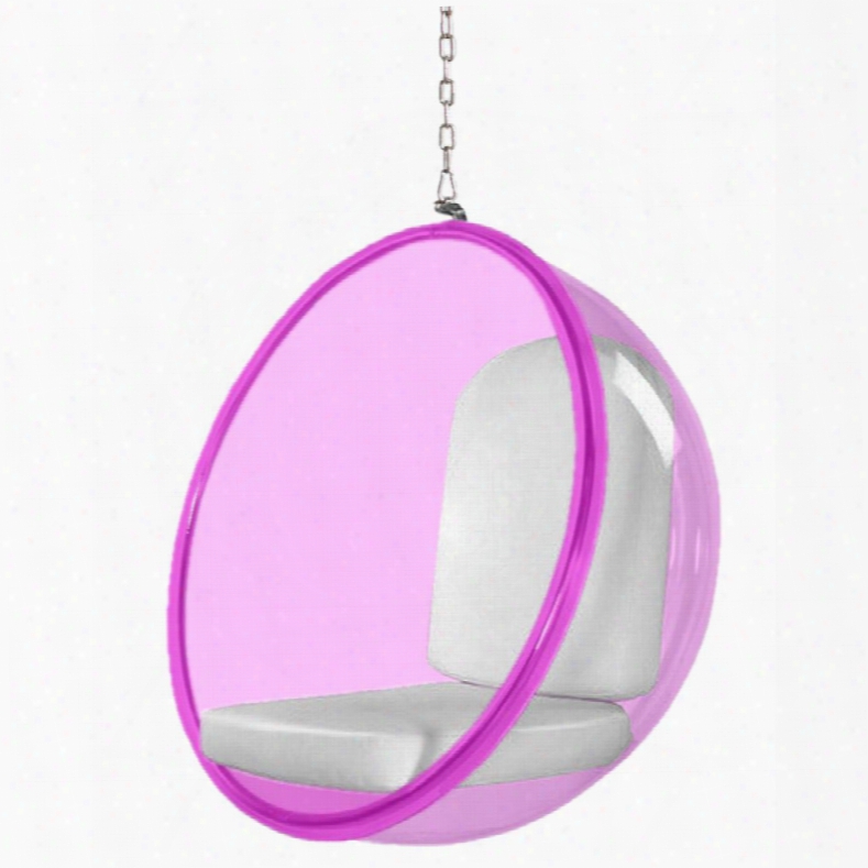 Fmi10153-white Bubble Hanging Chair Pink Acrulic