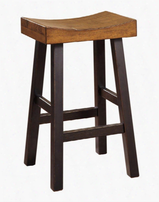 Glosco D548-030 30" High Bar Stool With Saw Kerf Texture Deep Scooped Saddle Seat And Straight-line Design In Two-tone