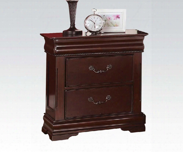 Gwyneth Collection 21863 26" Nightstand With 3 Drawers Felt Lined Top Drawer Kenlin Drawer Glide And Solid Pine Wood Construction In Cherry