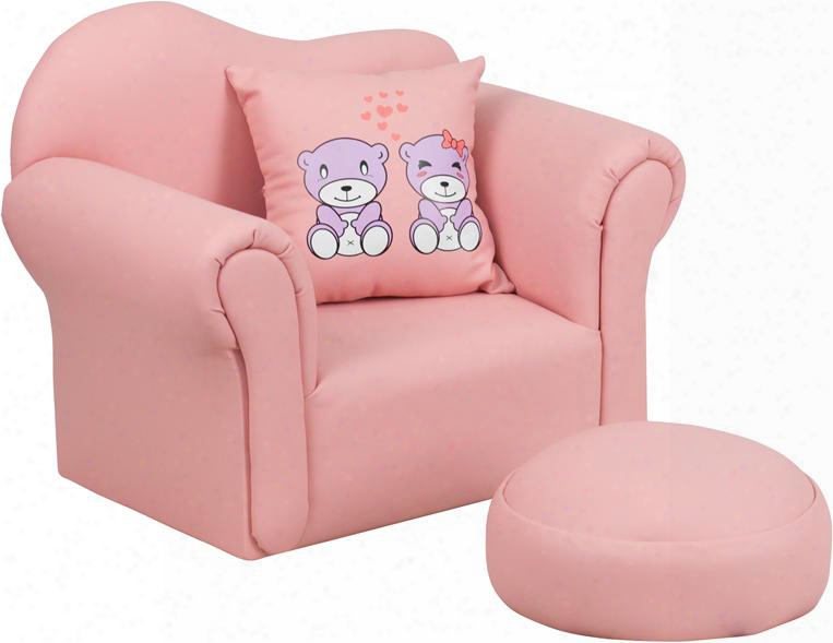 Hr-22-gg Kids Chair With Footrest And Bottom Dust Cover In Pink