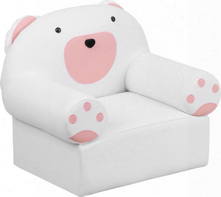 Hr Series Hr-17-gg 22.50" Kids Bear Chair In White And Pink