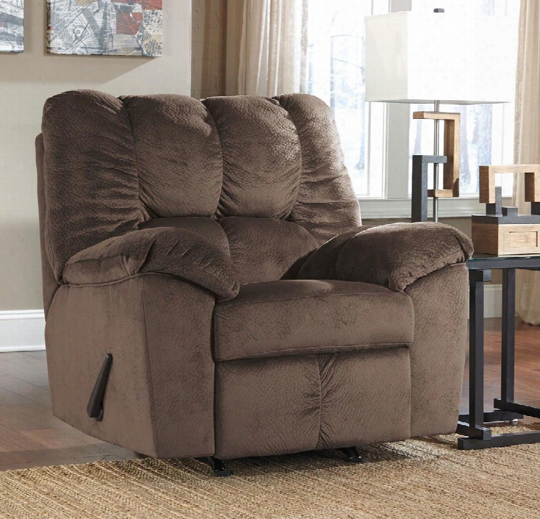 Julson Collection 2660425 42" Rocker Recliner With Fabric Upholstery Plush Padded Arms Split Back Cushion And Contemporary Style In