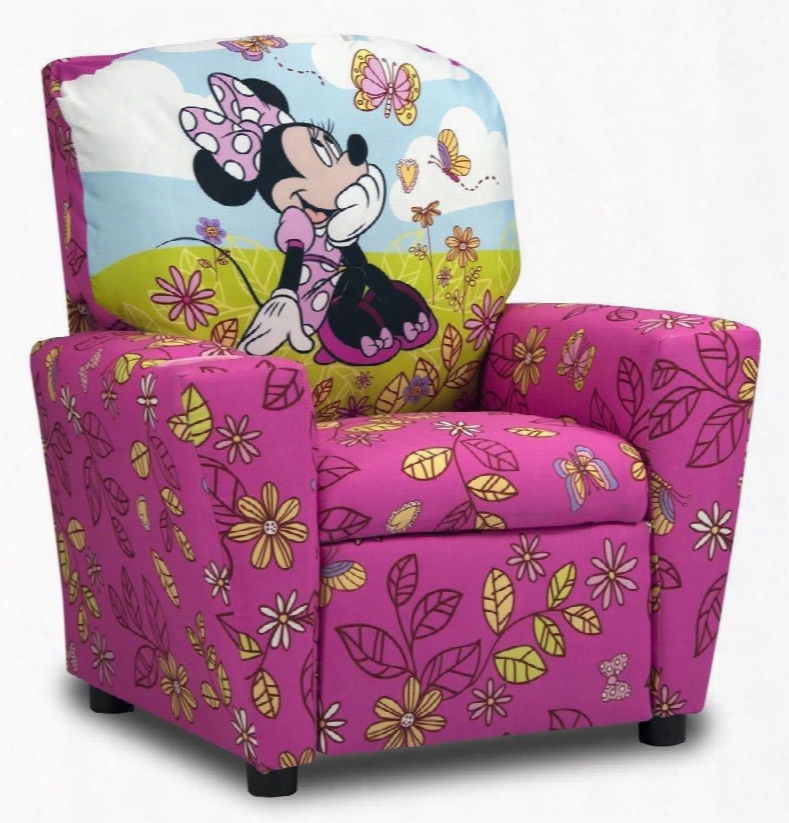 Juvenile 13001dmin &uqot;mixy" Kid's Recliner With Cup Holder Ottoman Soft Densified Fiber Upholstery And Hardwood Frame: Disney 's Minnie Mouse Cuddly