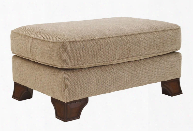 Lanett Collection 4490014 34" Ottoman With Fabric Upholstery Piped Stitching And Orally Transmitted  Style In