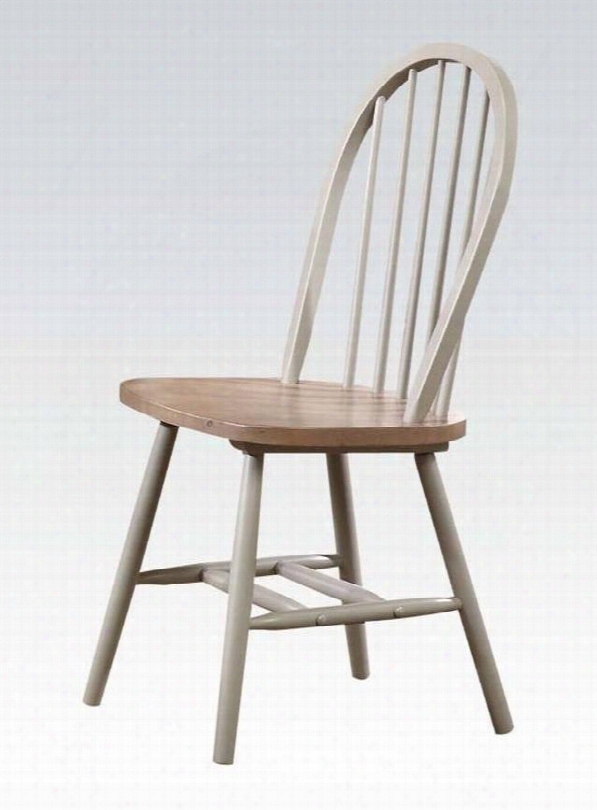 Margret Collection 71637 18" Side Chair With Stretchers And Tapered Legs In Brown Oak & Gray